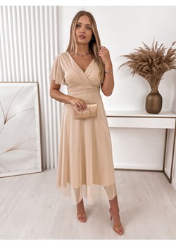 sukienka marill beżowa one size ze sklepu UBRA w kategorii Sukienki - zdjęcie 173703705