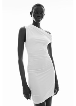 H & M - Marszczona sukienka na jedno ramię - Biały ze sklepu H&M w kategorii Sukienki - zdjęcie 173705738