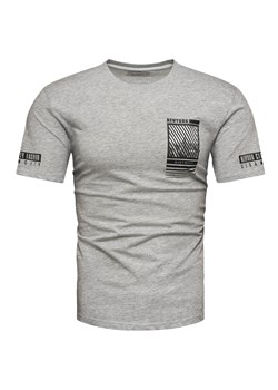 Koszulka męska t-shirt z printem szary Recea ze sklepu Recea.pl w kategorii T-shirty męskie - zdjęcie 173706048