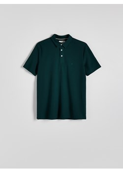 Reserved - Koszulka polo regular fit - ciemnozielony ze sklepu Reserved w kategorii T-shirty męskie - zdjęcie 173708745