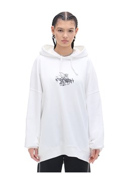 Cropp - Bluza hoodie oversize z nadrukiem - biały ze sklepu Cropp w kategorii Bluzy damskie - zdjęcie 173709617