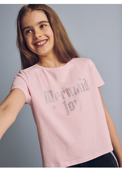 Reserved - T-shirt z napisem - różowy ze sklepu Reserved w kategorii Bluzki dziewczęce - zdjęcie 173710027