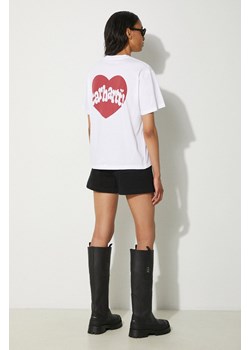 Carhartt WIP t-shirt bawełniany Amour damski kolor biały I033678.2AZXX ze sklepu PRM w kategorii Bluzki damskie - zdjęcie 173710418