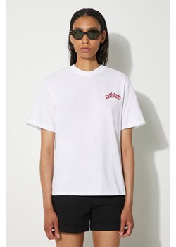 Carhartt WIP t-shirt bawełniany Amour damski kolor biały I033678.2AZXX ze sklepu PRM w kategorii Bluzki damskie - zdjęcie 173710419