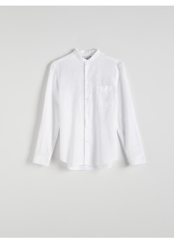 Reserved - Koszula regular fit z domieszką lnu - biały ze sklepu Reserved w kategorii Koszule męskie - zdjęcie 173711008