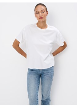 Mohito - Bawełniany t-shirt - biały ze sklepu Mohito w kategorii Bluzki damskie - zdjęcie 173712798