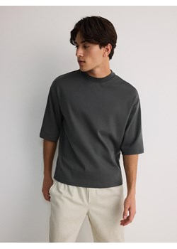 Reserved - Gładki T-shirt oversize - ciemnoszary ze sklepu Reserved w kategorii T-shirty męskie - zdjęcie 173714216