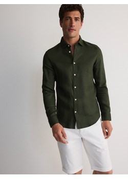 Reserved - Koszula regular z lnem - zielony ze sklepu Reserved w kategorii Koszule męskie - zdjęcie 173714349