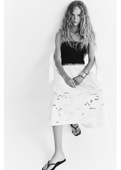 H & M - Spódnica z haftem angielskim - Biały ze sklepu H&M w kategorii Spódnice - zdjęcie 173714825