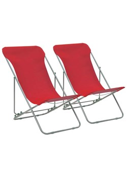 Komplet czerwonych krzeseł plażowych - Ansel ze sklepu Edinos.pl w kategorii Krzesła ogrodowe - zdjęcie 173715598