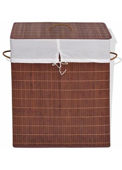 Pojemnik bambusowy zamykany Lavandi 5X - brązowy ze sklepu Edinos.pl w kategorii Kosze na pranie - zdjęcie 173715629