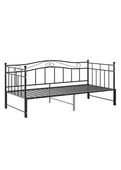 Czarne metalowe łóżko rozkładane 90x200 cm - Delkis ze sklepu Edinos.pl w kategorii Łóżka i materace - zdjęcie 173715919
