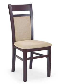 Drewniane krzesło w stylu skandynawskim ciemny orzech - Lettar ze sklepu Edinos.pl w kategorii Krzesła - zdjęcie 173715975