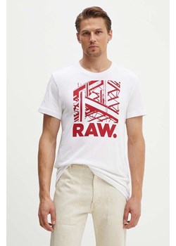 G-Star Raw t-shirt bawełniany kolor biały z nadrukiem D24685-C506 ze sklepu ANSWEAR.com w kategorii T-shirty męskie - zdjęcie 173717666