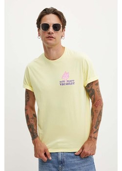 Drivemebikini t-shirt bawełniany Sole Mare Vacanze kolor żółty z nadrukiem ze sklepu ANSWEAR.com w kategorii T-shirty męskie - zdjęcie 173718038
