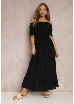 Czarna Sukienka z Wiskozy Phoebiolea ze sklepu Renee odzież w kategorii Sukienki - zdjęcie 173721229