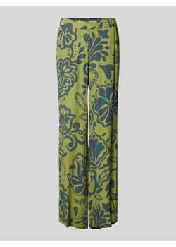 Spodnie materiałowe z szeroką nogawką i elastycznym pasem ze sklepu Peek&Cloppenburg  w kategorii Spodnie damskie - zdjęcie 173721696