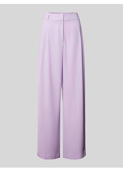 Spodnie materiałowe z prostą nogawką i zakładkami w pasie ze sklepu Peek&Cloppenburg  w kategorii Spodnie damskie - zdjęcie 173721819