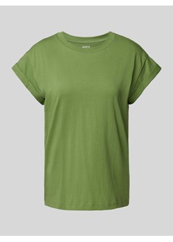T-shirt z prążkowanym okrągłym dekoltem ze sklepu Peek&Cloppenburg  w kategorii Bluzki damskie - zdjęcie 173722098