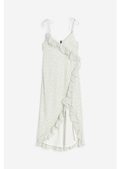 H & M - Szyfonowa sukienka z falbanką - Biały ze sklepu H&M w kategorii Sukienki - zdjęcie 173722148