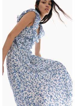 H & M - Sukienka midi z falbankami - Niebieski ze sklepu H&M w kategorii Sukienki ciążowe - zdjęcie 173722156