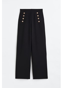 H & M - Spodnie z guzikami z przodu - Czarny ze sklepu H&M w kategorii Spodnie damskie - zdjęcie 173722165