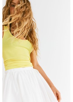 H & M - Prążkowany top bez rękawów - Żółty ze sklepu H&M w kategorii Bluzki damskie - zdjęcie 173722169
