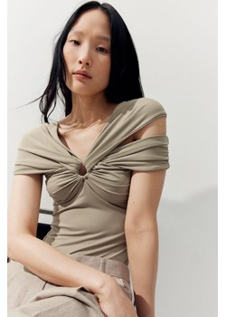 H & M - Body thong cold shoulder - Brązowy ze sklepu H&M w kategorii Bluzki damskie - zdjęcie 173722218