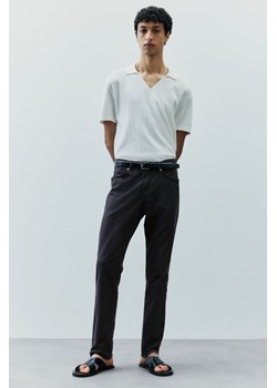 H & M - Spodnie z bawełnianego diagonalu Slim Fit - Szary ze sklepu H&M w kategorii Spodnie męskie - zdjęcie 173722269