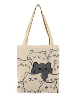 Torba damska shopper Kittnes w koty tr24181-1, Kolor ecru-wzór, Rozmiar uniwersalny, Art of Polo ze sklepu Primodo w kategorii Torby letnie - zdjęcie 173722956