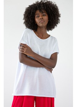 Bluzka damska biała z bawełny luźny fason F1872, Kolor biały, Rozmiar one size, Fobya ze sklepu Primodo w kategorii Bluzki damskie - zdjęcie 173722995