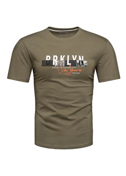 Koszulka bawełniana męska t-shirt z printem zielony Recea ze sklepu Recea.pl w kategorii T-shirty męskie - zdjęcie 173723036