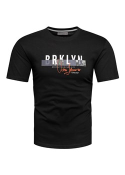 Koszulka bawełniana męska t-shirt z printem czarny Recea ze sklepu Recea.pl w kategorii T-shirty męskie - zdjęcie 173723038