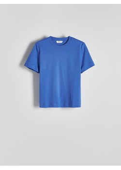 Reserved - T-shirt z merceryzowanej bawełny - niebieski ze sklepu Reserved w kategorii Bluzki damskie - zdjęcie 173725079