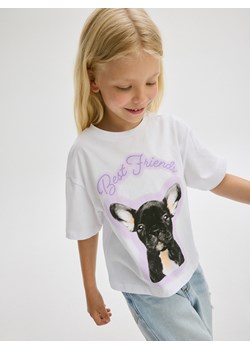 Reserved - T-shirt z nadrukiem - lawendowy ze sklepu Reserved w kategorii Bluzki dziewczęce - zdjęcie 173725377