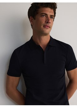 Reserved - Bwełniana koszulka polo slim - granatowy ze sklepu Reserved w kategorii T-shirty męskie - zdjęcie 173725515