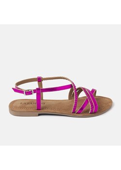 Lazamani Skórzane sandały w kolorze różowym ze sklepu Limango Polska w kategorii Sandały damskie - zdjęcie 173728078