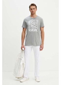 G-Star Raw t-shirt bawełniany kolor szary z nadrukiem D24685-C506 ze sklepu ANSWEAR.com w kategorii T-shirty męskie - zdjęcie 173729988