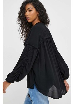 MUNTHE bluzka damska kolor czarny gładka ze sklepu ANSWEAR.com w kategorii Bluzki damskie - zdjęcie 173730025