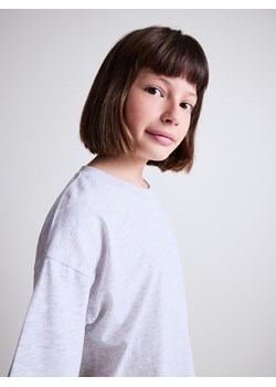 Reserved - Bawełniany t-shirt - jasnoszary ze sklepu Reserved w kategorii Bluzki dziewczęce - zdjęcie 173730616