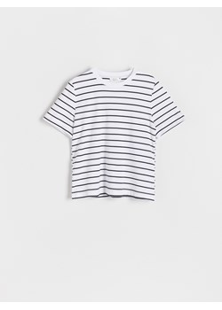 Reserved - T-shirt z merceryzowanej bawełny - wielobarwny ze sklepu Reserved w kategorii Bluzki damskie - zdjęcie 173730649