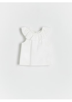 Reserved - T-shirt z falbaną - złamana biel ze sklepu Reserved w kategorii Kaftaniki i bluzki - zdjęcie 173730656