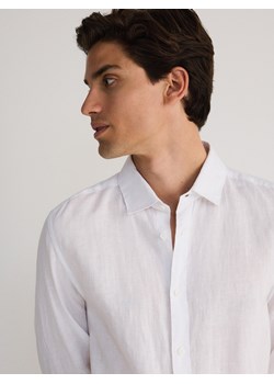 Reserved - Lniana koszula regular fit - biały ze sklepu Reserved w kategorii Koszule męskie - zdjęcie 173730739