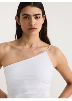 Reserved - Asymetryczny top - biały ze sklepu Reserved w kategorii Bluzki damskie - zdjęcie 173730876