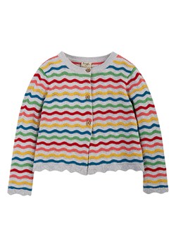 Frugi Kardigan &quot;Rainbow Pointelle&quot; w kolorze szarym ze wzorem ze sklepu Limango Polska w kategorii Swetry dziewczęce - zdjęcie 173732626