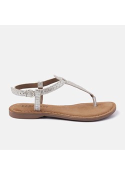Lazamani Skórzane sandały w kolorze srebrnym ze sklepu Limango Polska w kategorii Sandały damskie - zdjęcie 173733149