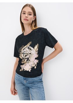 Mohito - T-shirt z nadrukiem - szary ze sklepu Mohito w kategorii Bluzki damskie - zdjęcie 173733558