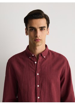 Reserved - Koszula regular z lnem - jasnofioletowy ze sklepu Reserved w kategorii Koszule męskie - zdjęcie 173734556