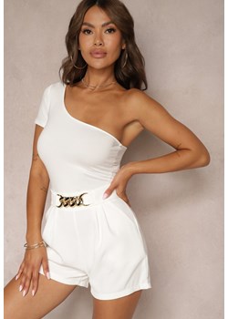 Biały Top na Jedno Ramię Camorea ze sklepu Renee odzież w kategorii Bluzki damskie - zdjęcie 173735129