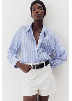 H & M - Koszula z domieszką lnu - Niebieski ze sklepu H&M w kategorii Koszule damskie - zdjęcie 173735309